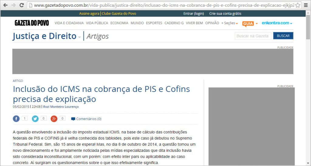 Este artigo foi publicado na Gazeta do Povo, em 05/02/2015.